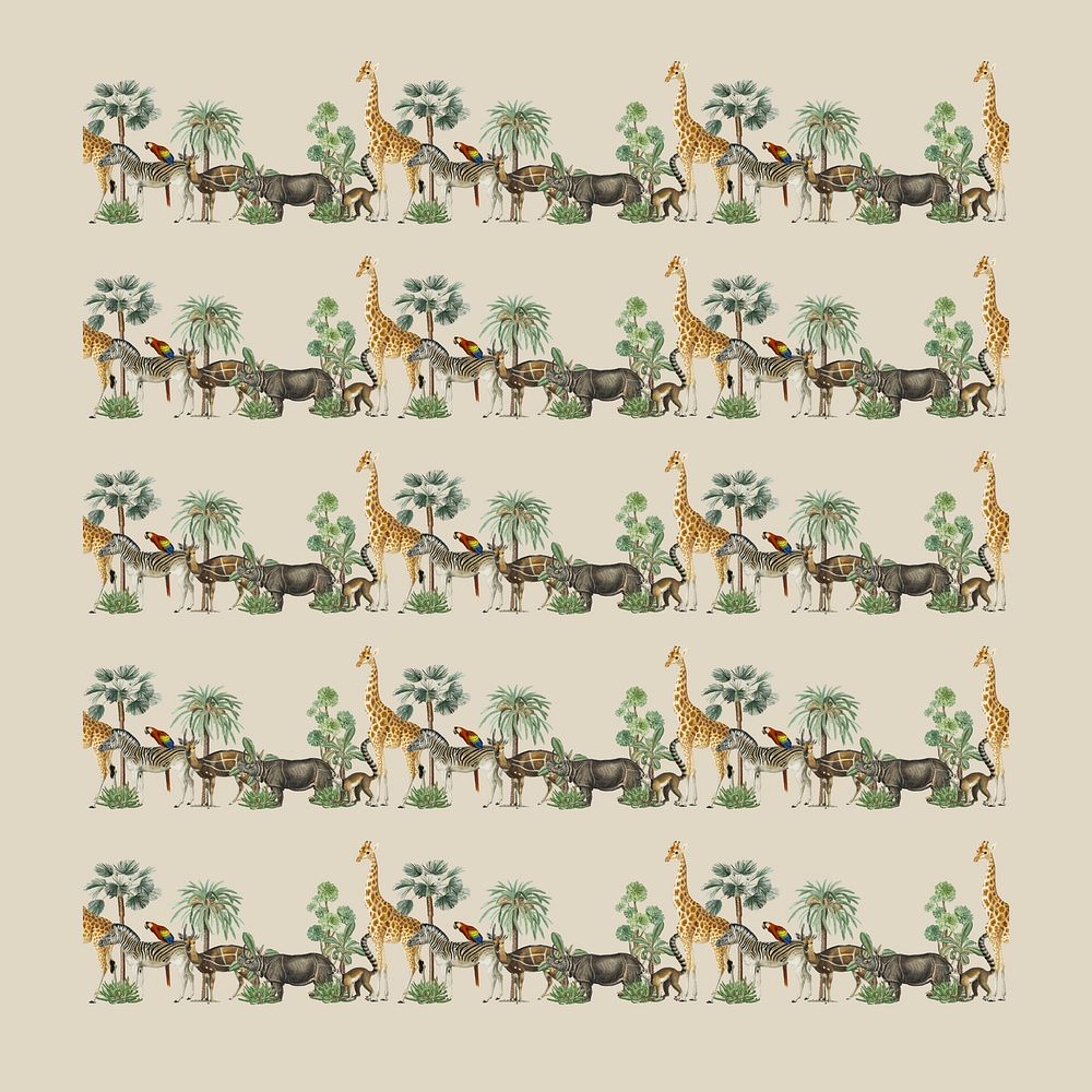 Wildlife editable pattern brush vector mixed animals compatible with ai