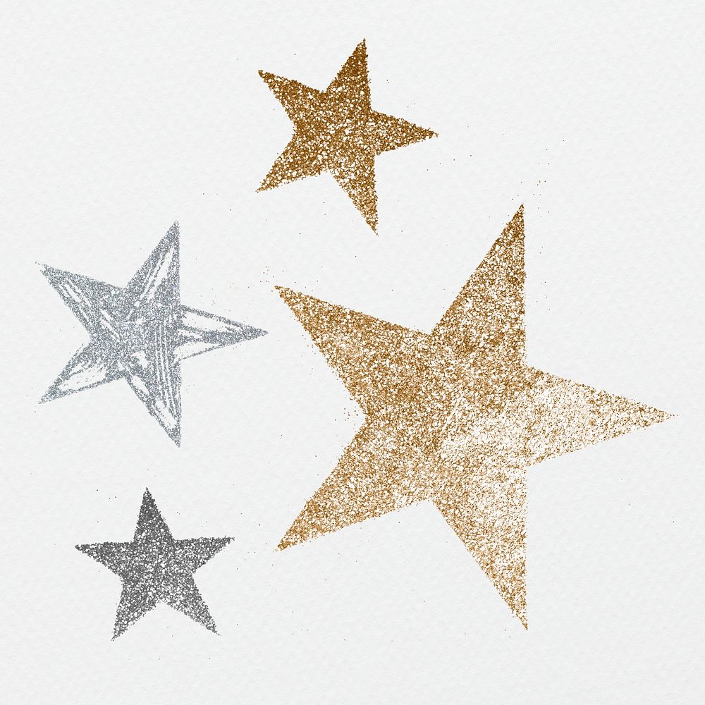 Luxury glittery festive star psd set