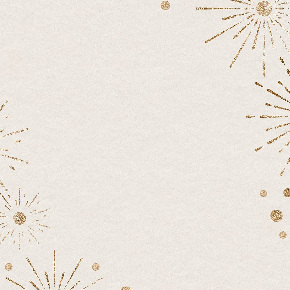 Festive gold firework beige background for social media ads