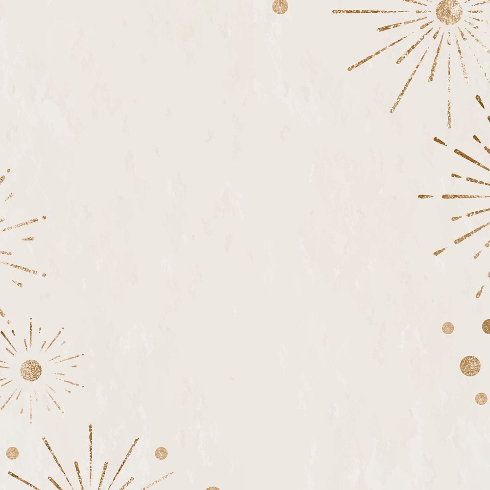 Sparkling firework beige background vector new year celebration