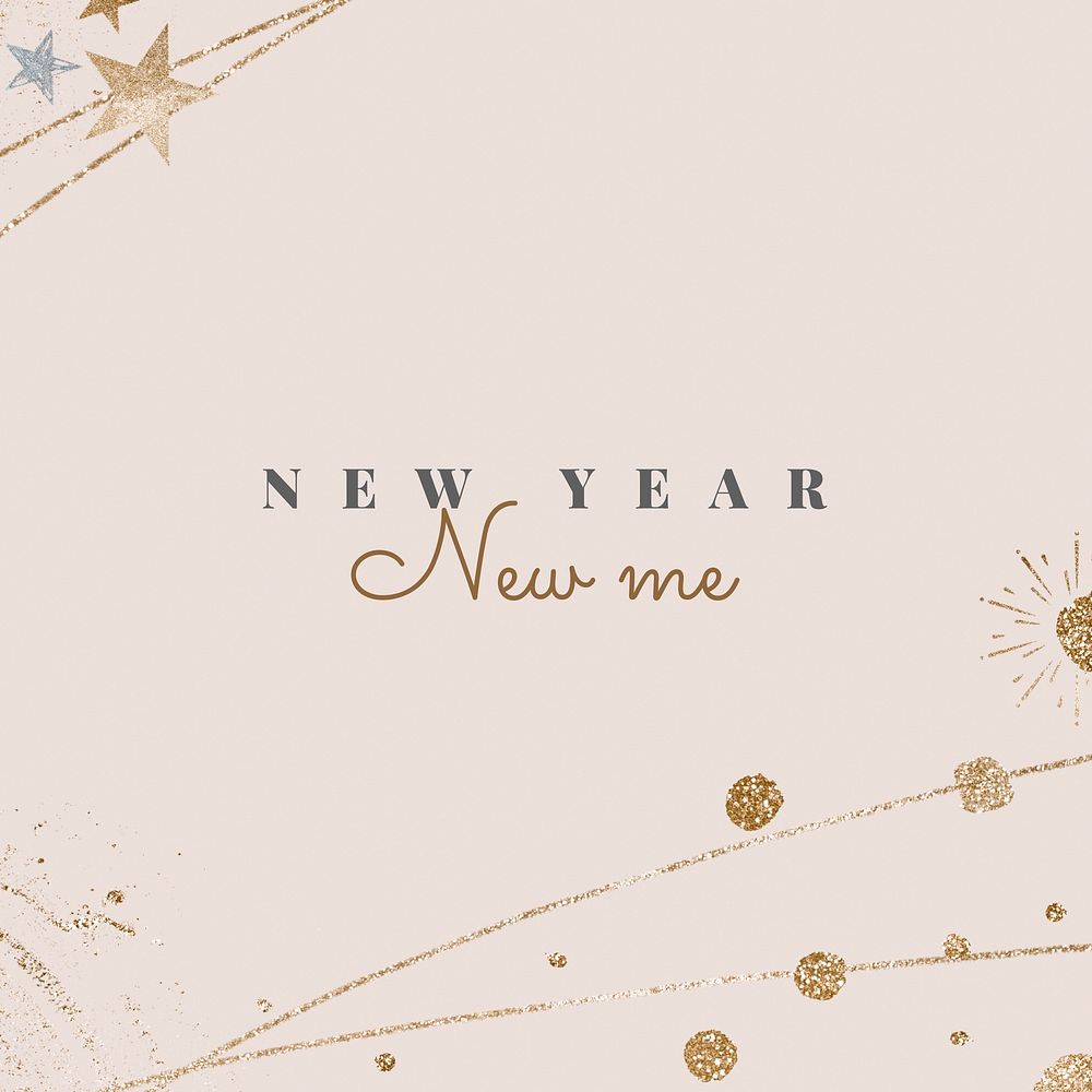 New year new me celebration background for social media post