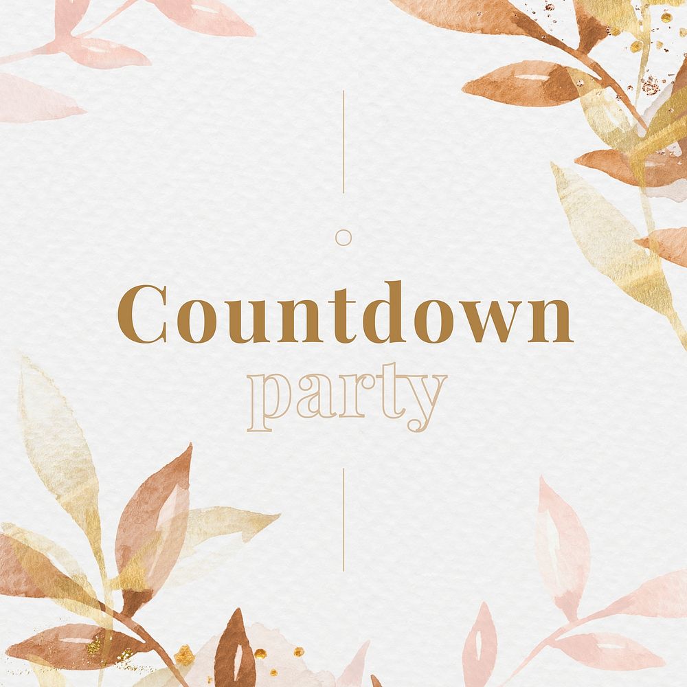 Countdown party invitation for social media post