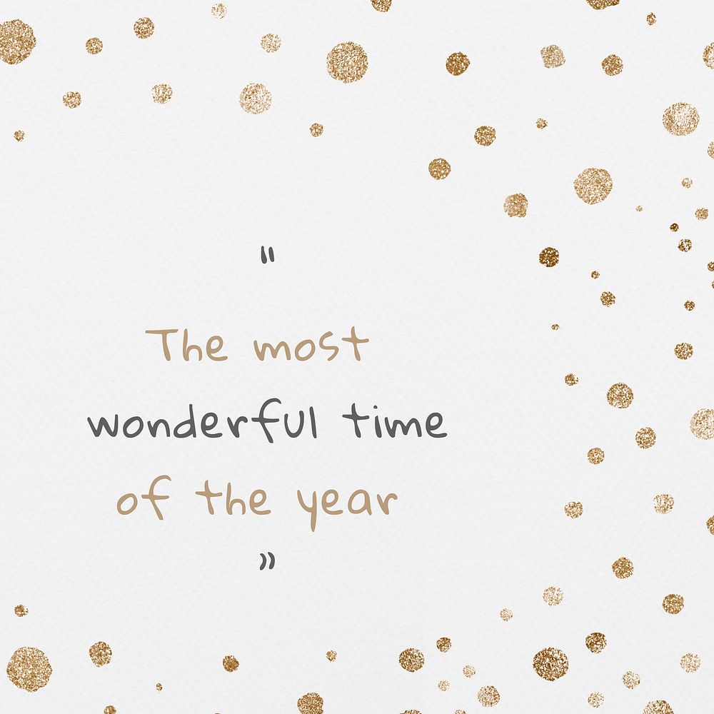 Luxury new year greetings for social media post with the most wonderful time of the year phrase