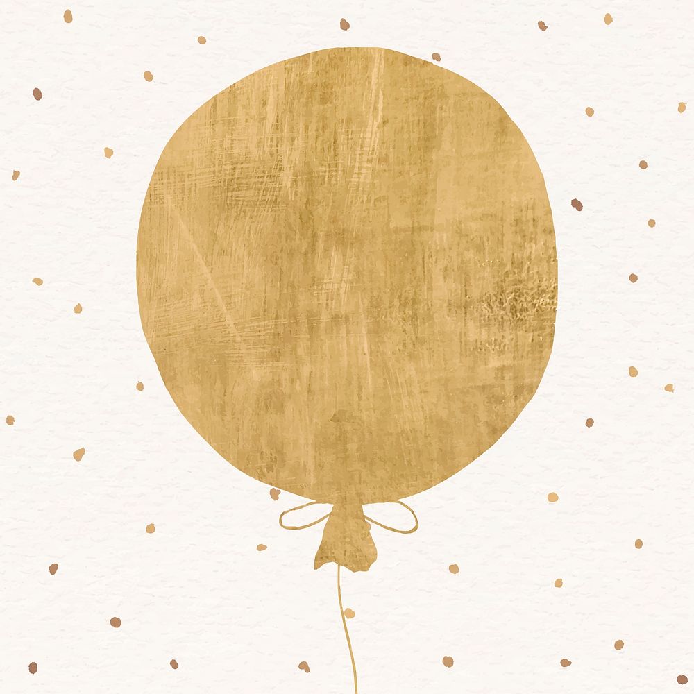 Gold balloon festive background psd for social media post