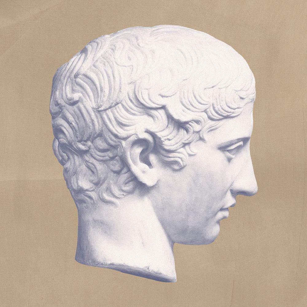 Head of Youth statue psd Greek god aesthetic post