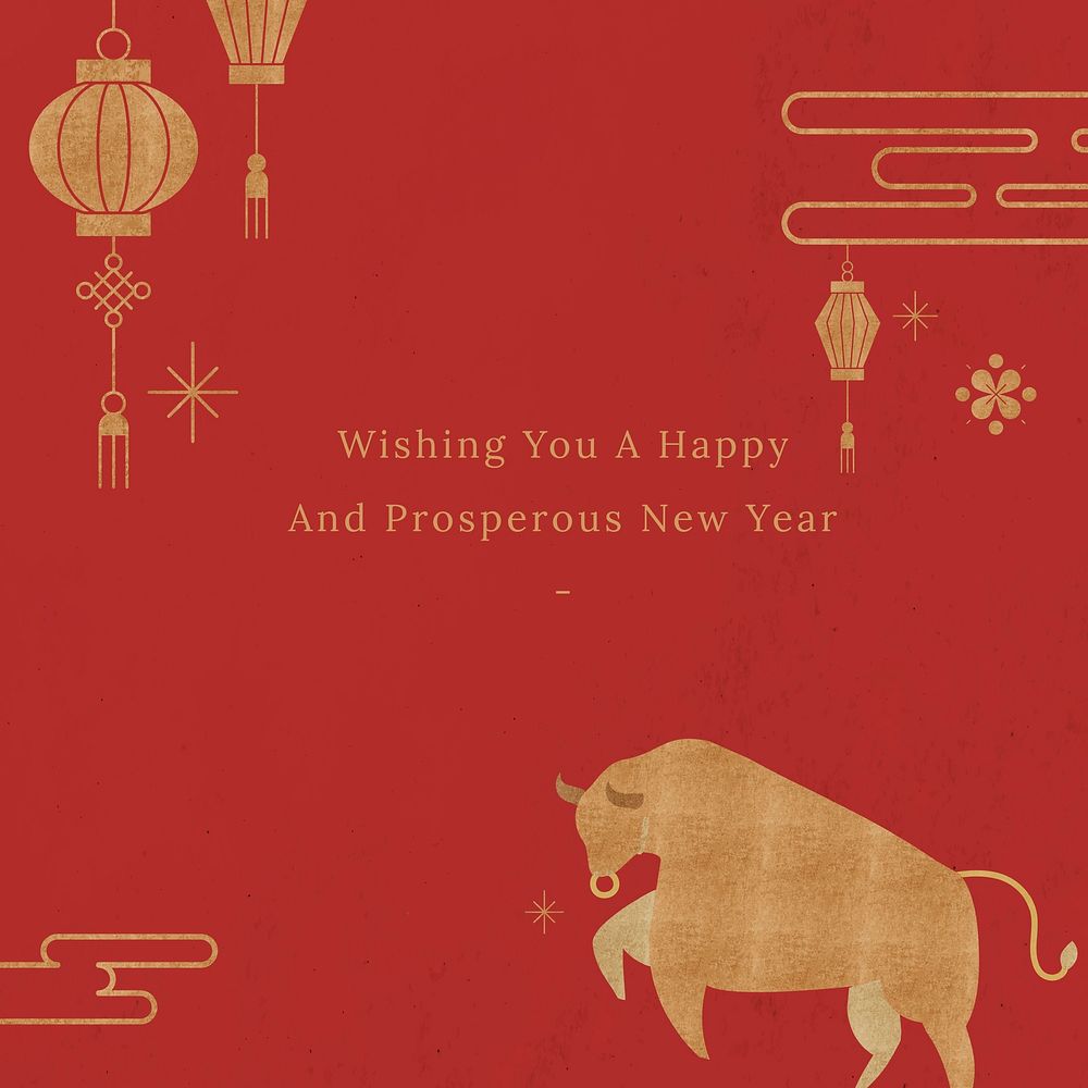 Chinese New Year vector editable greeting social media post