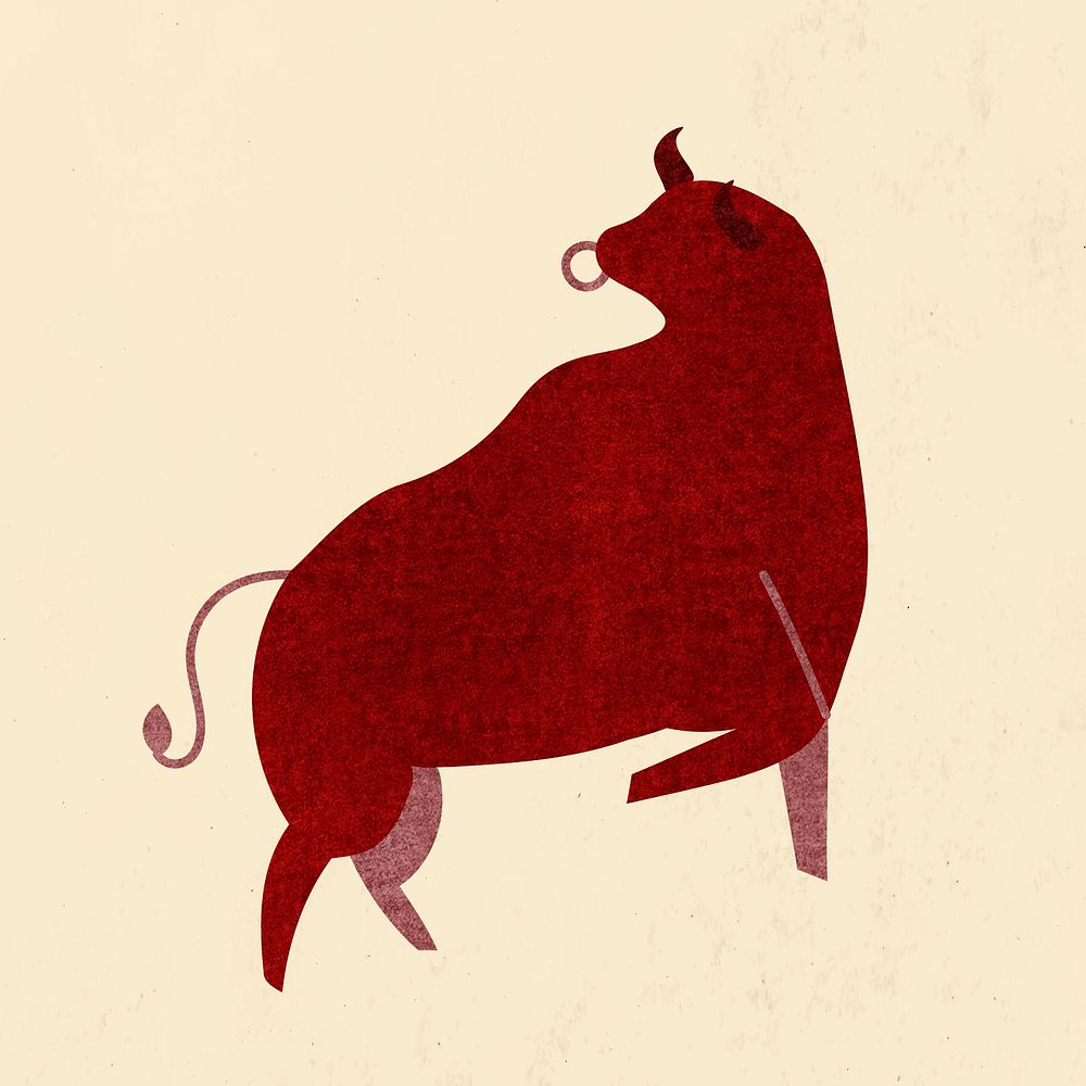 Chinese Ox Year psd red design element