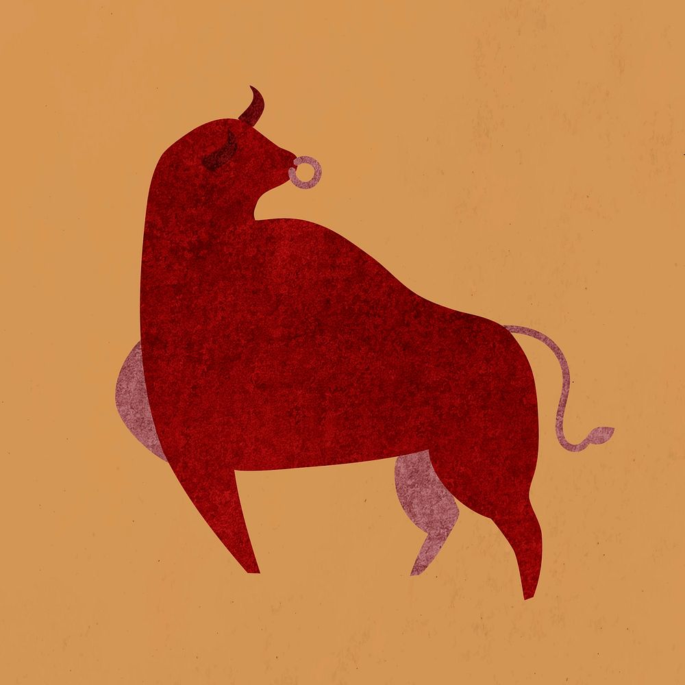Chinese Ox Year psd red design element