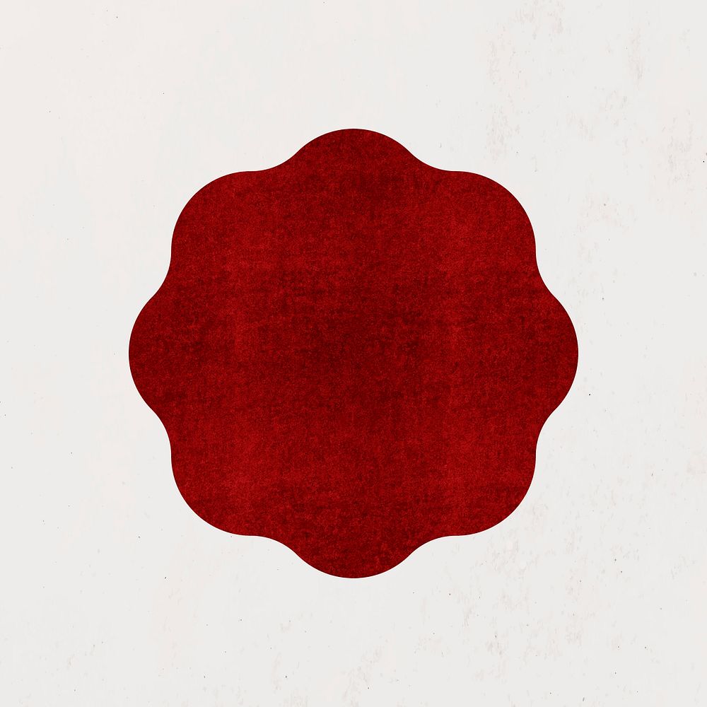 Red flower silhouette psd textured design element