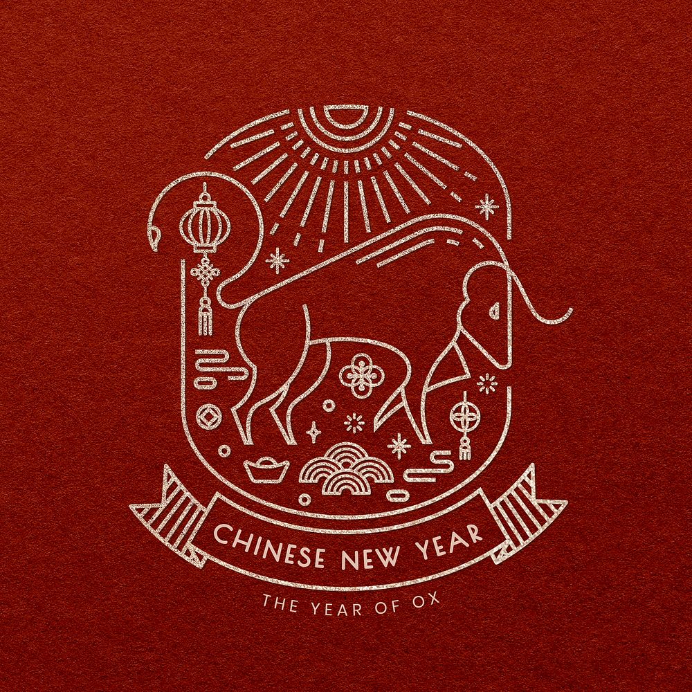 Gold Ox illustration for Chinese New Year