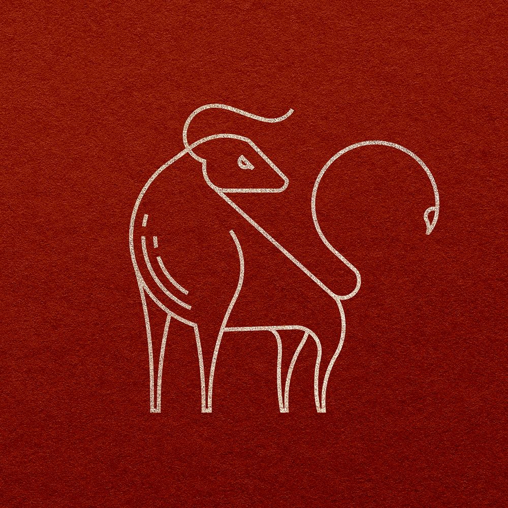 Chinese Ox Year gold psd design element