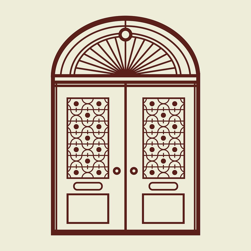 Retro doors logo business corporate identity illustration