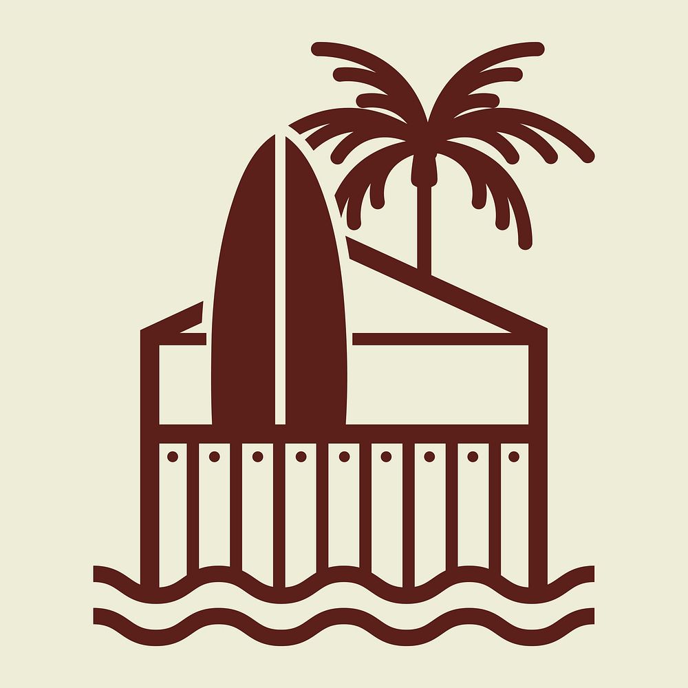 Surf club logo vector business corporate identity illustration