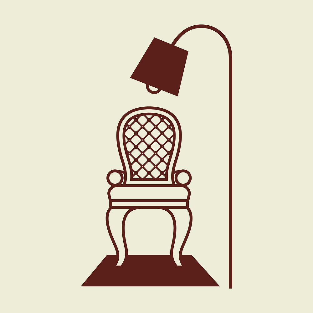 Retro hotel armchair logo vector business corporate identity illustration