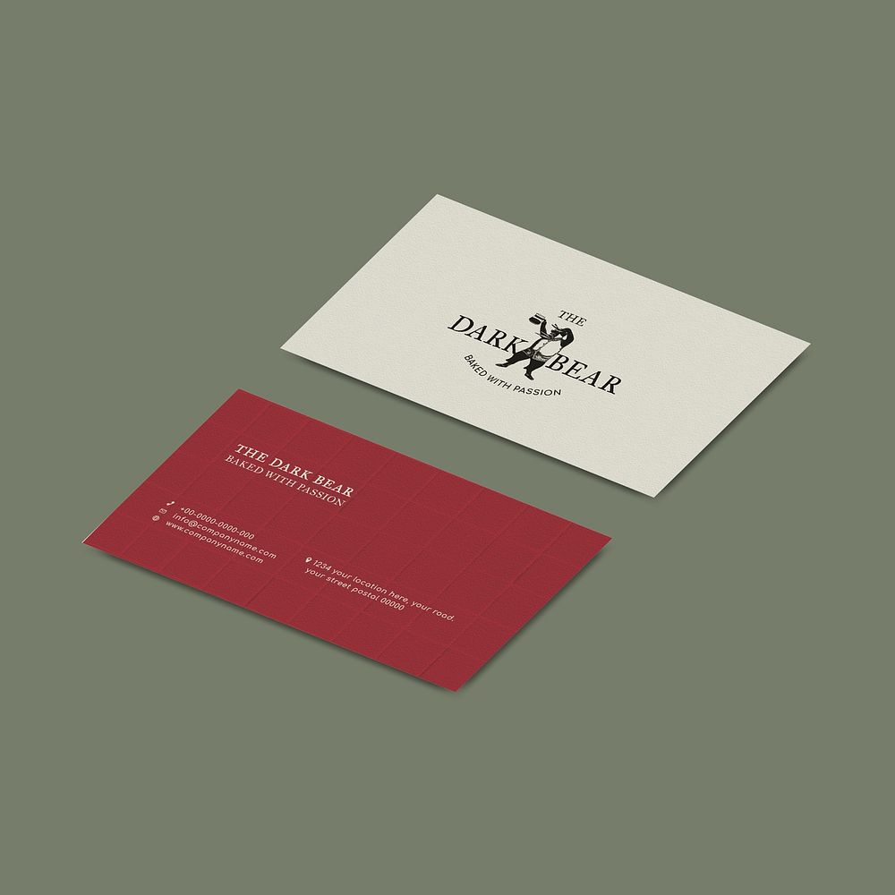 Retro business card mockup psd corporate identity design