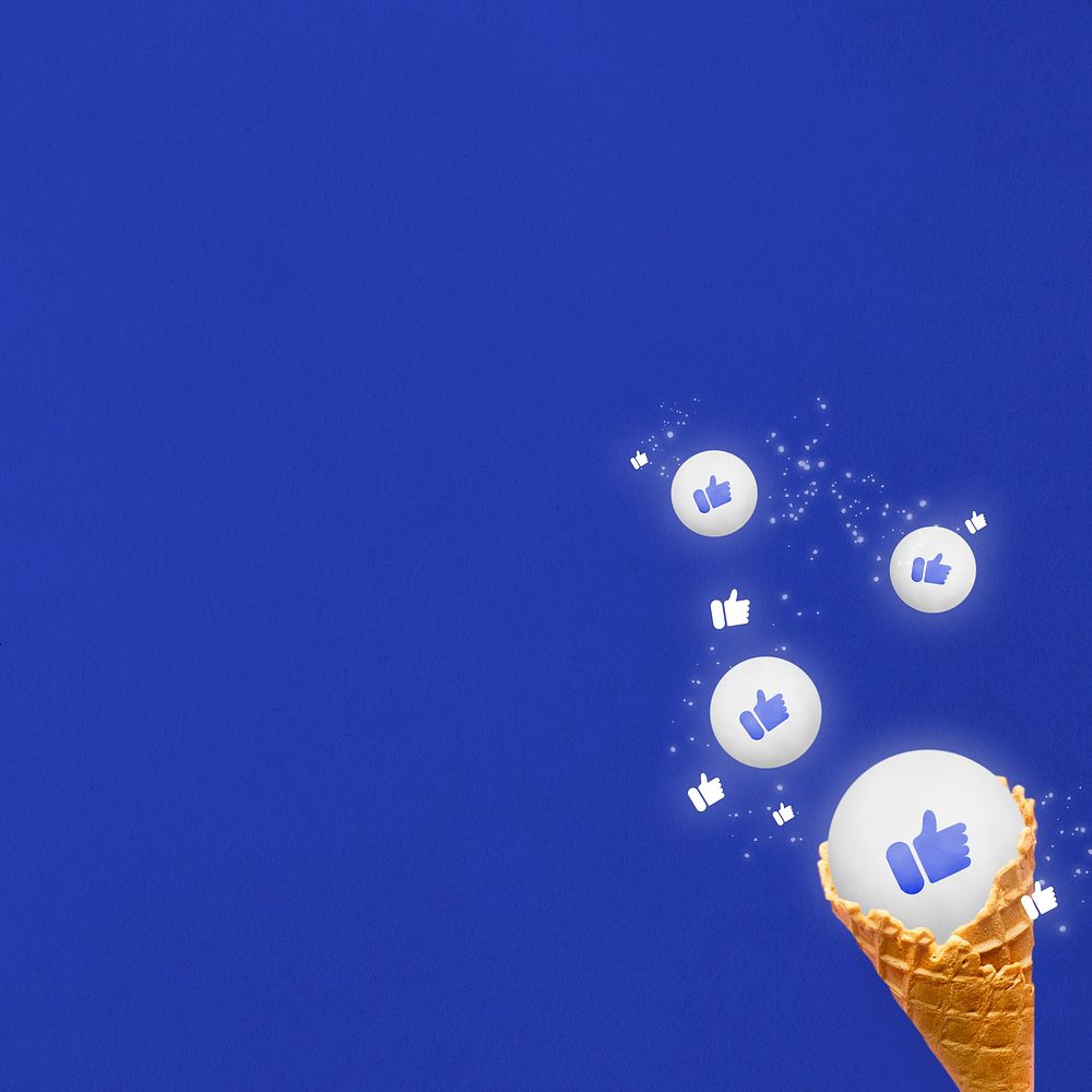 Cute border psd like social media reaction in ice-cream cone