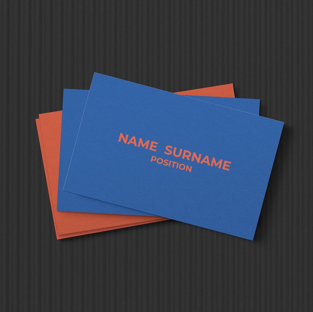 Luxury business card mockup psd in blue and yellow tone