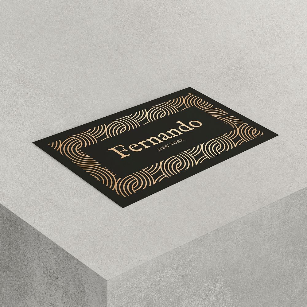 Luxury business card mockup psd in black and gold tone