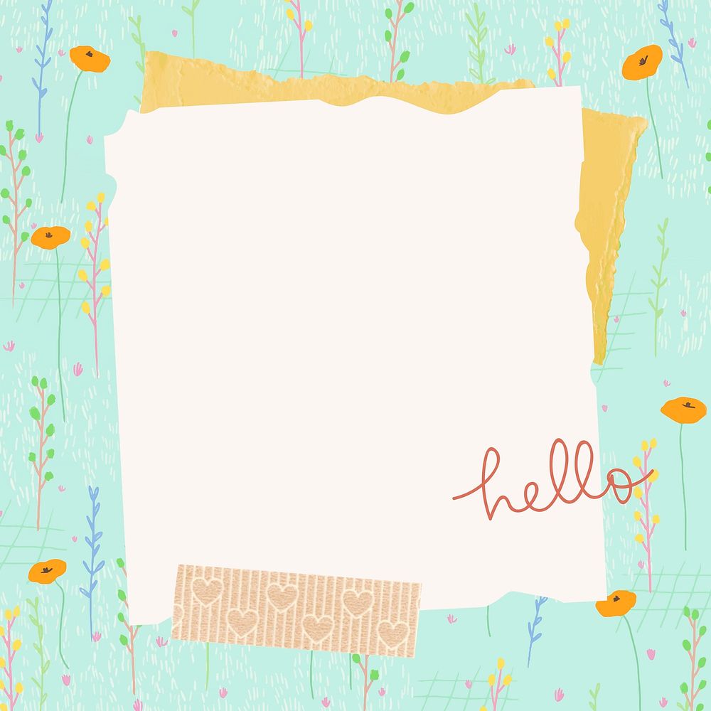 Summer flower field frame paper texture