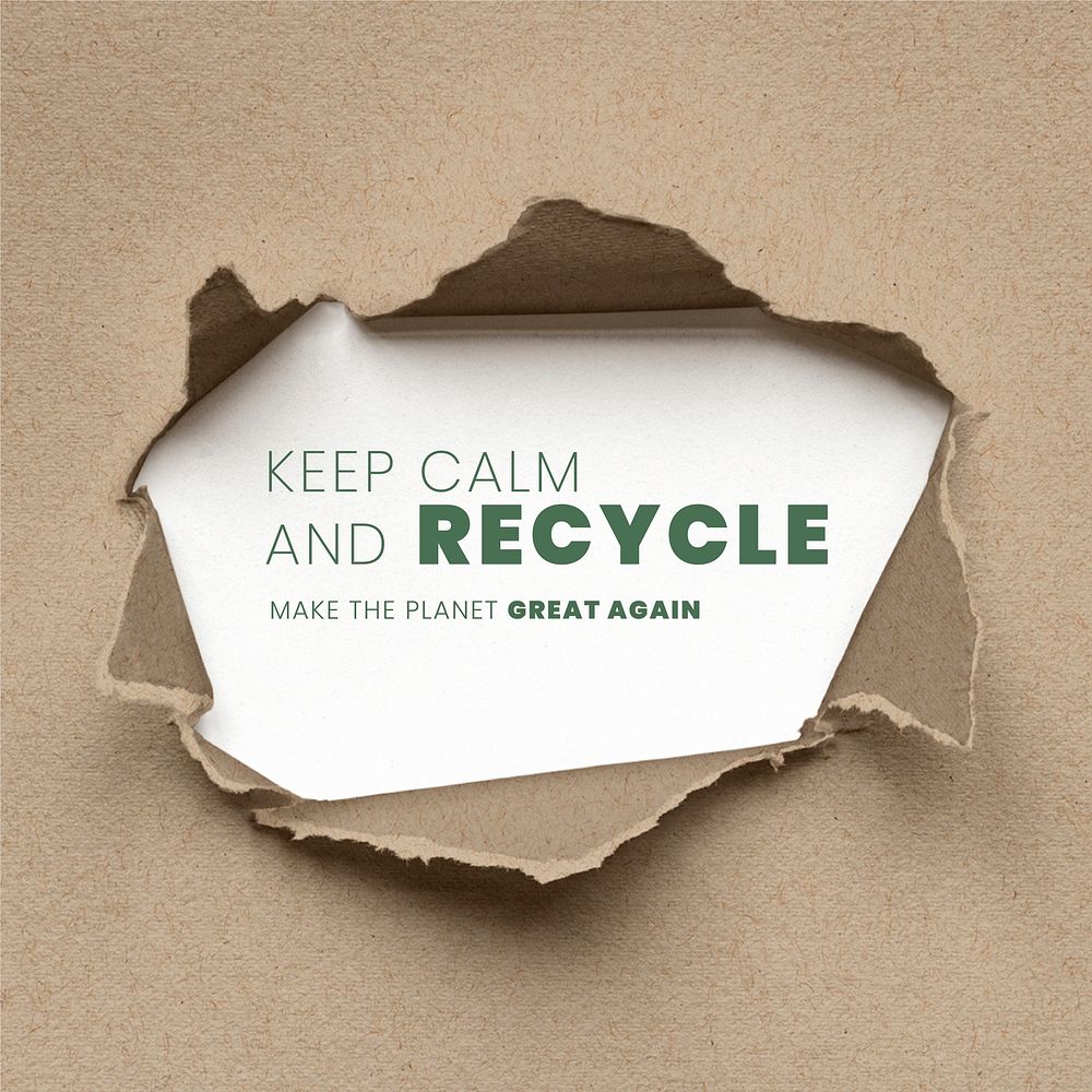 Keep calm and recycle template vector go zero waste social media post