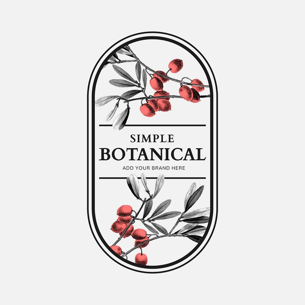 Simple organic business logo vector with vintage illustration for beauty brand
