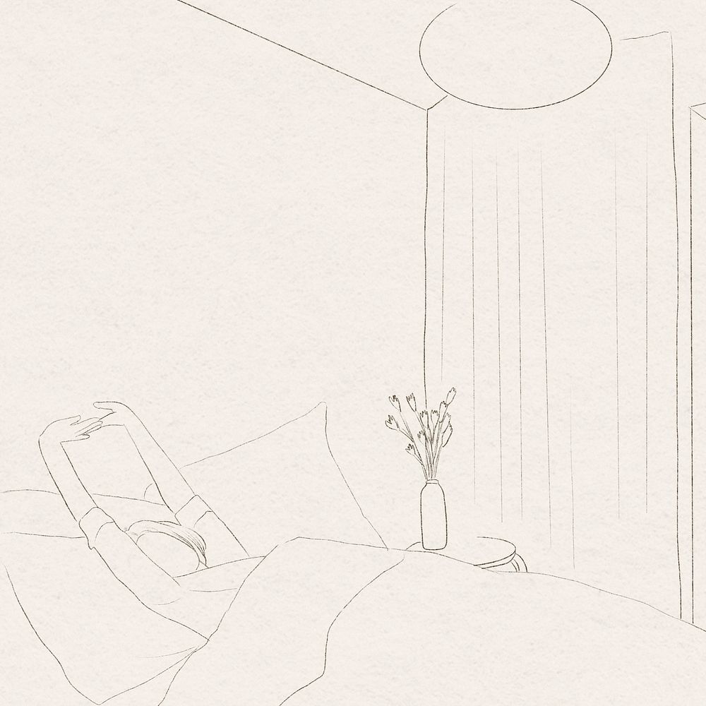 Wake up background psd simple line drawing
