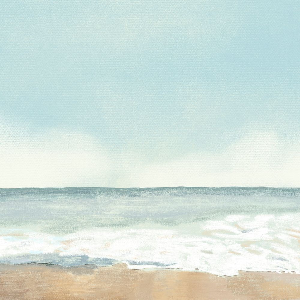 Beach background psd color pencil illustration