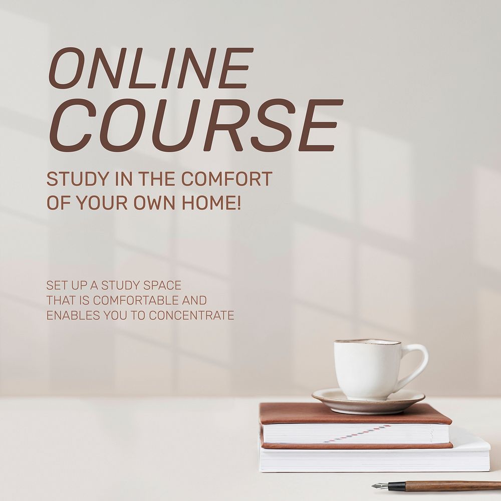 Online course template vector future technology