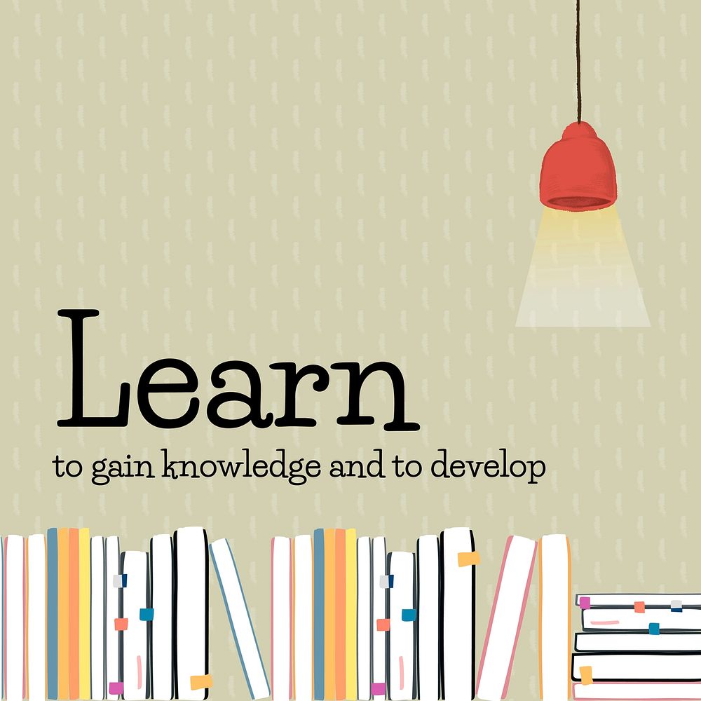 Education template vector learn to gain knowledge and to develop