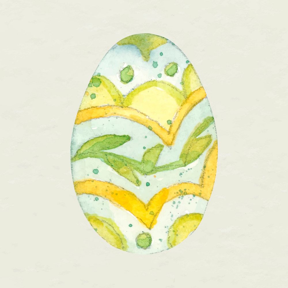 Easter egg vector design element cute watercolor illustration