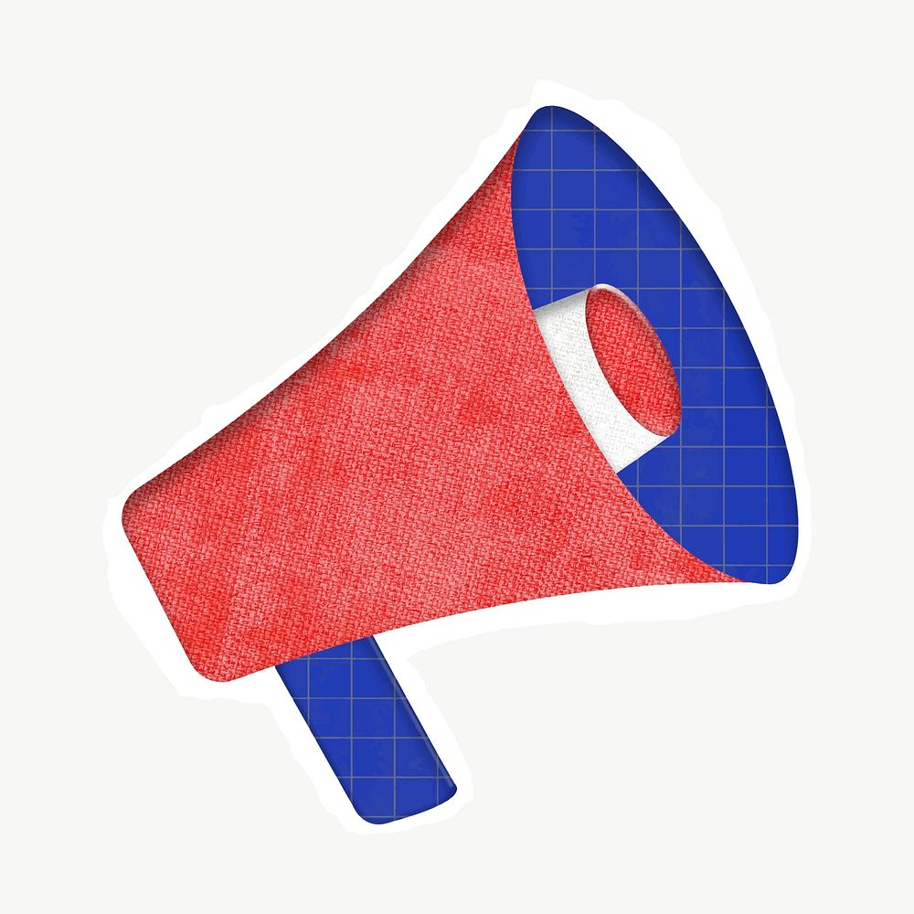 Red megaphone colorful vector graphic for digital advertising