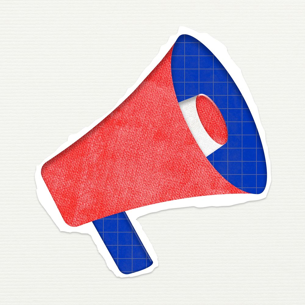 Red megaphone colorful psd graphic for digital advertising