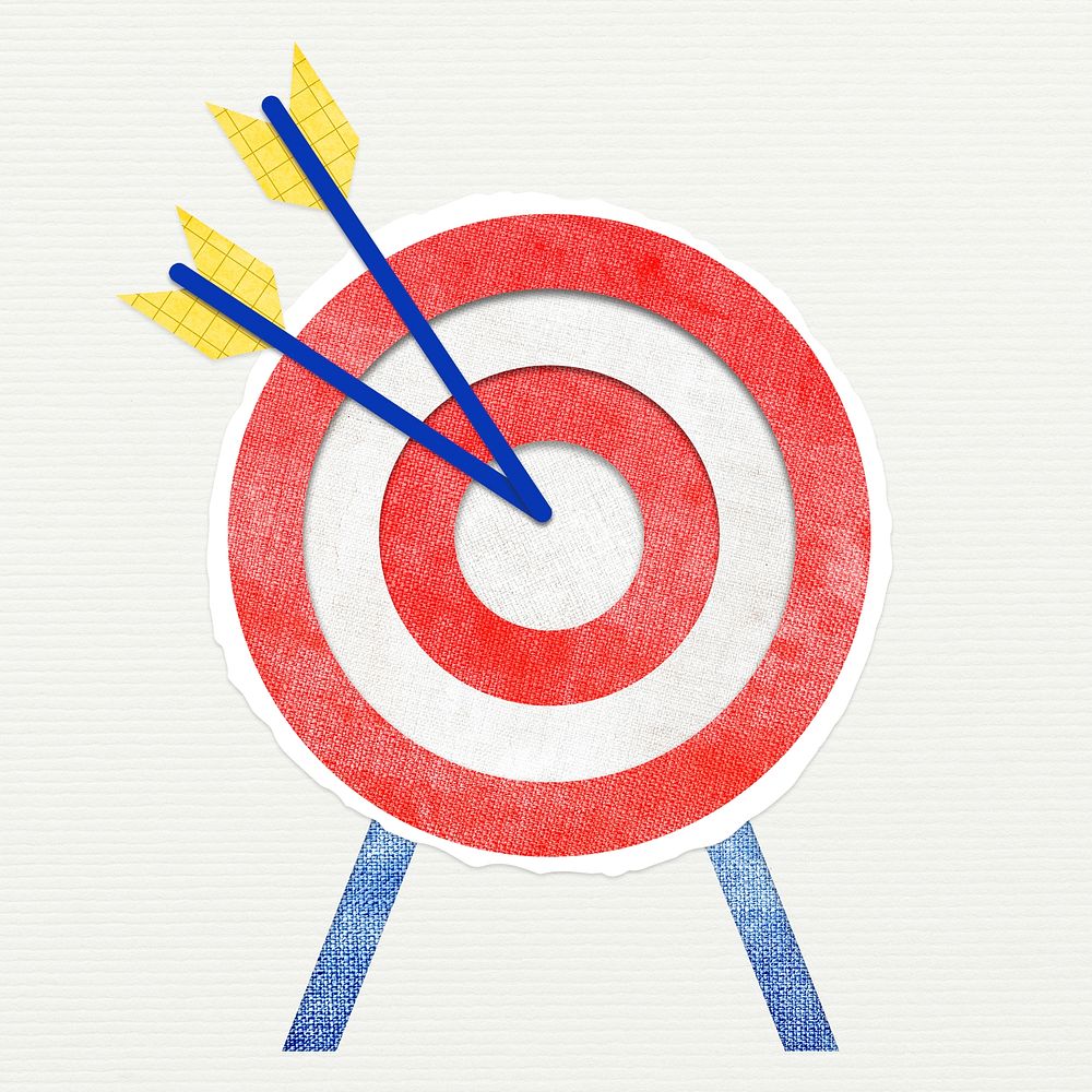 Business goals and target psd with colorful dart and arrow graphic