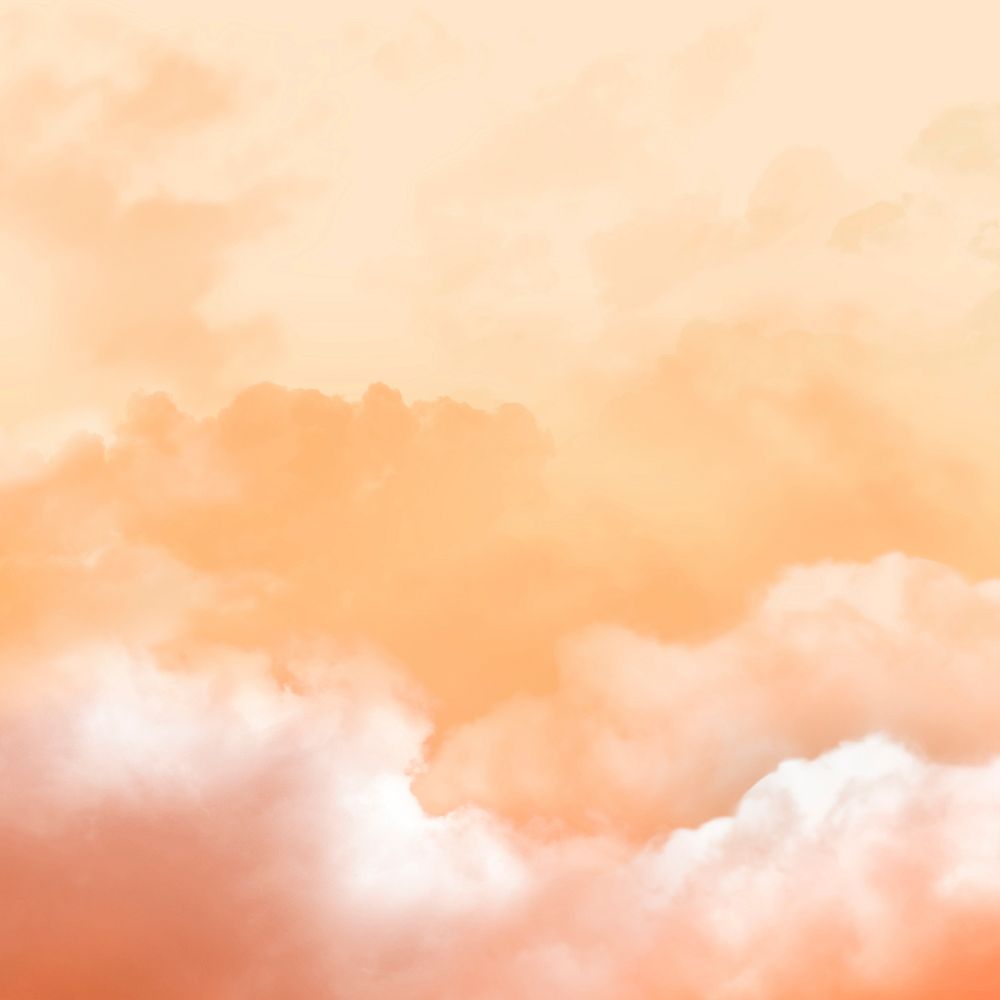 Orange sky background psd with clouds