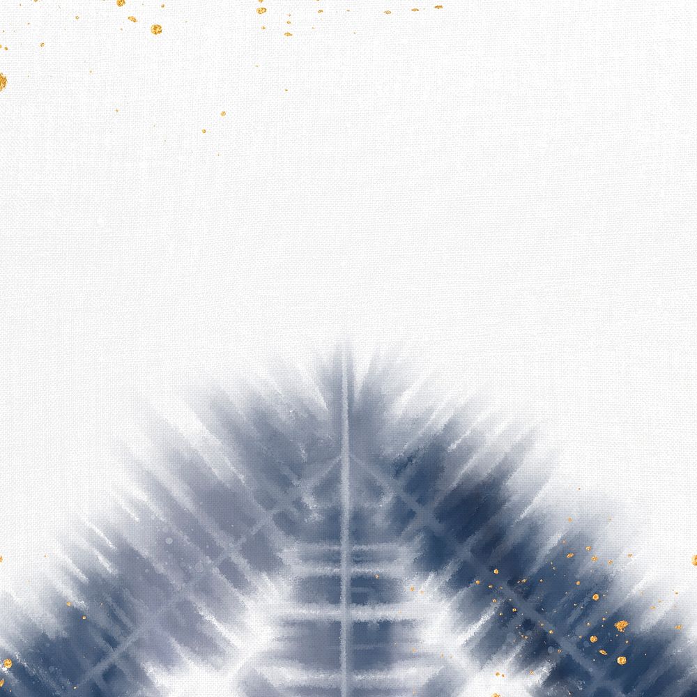 Shibori pattern background with indigo blue border