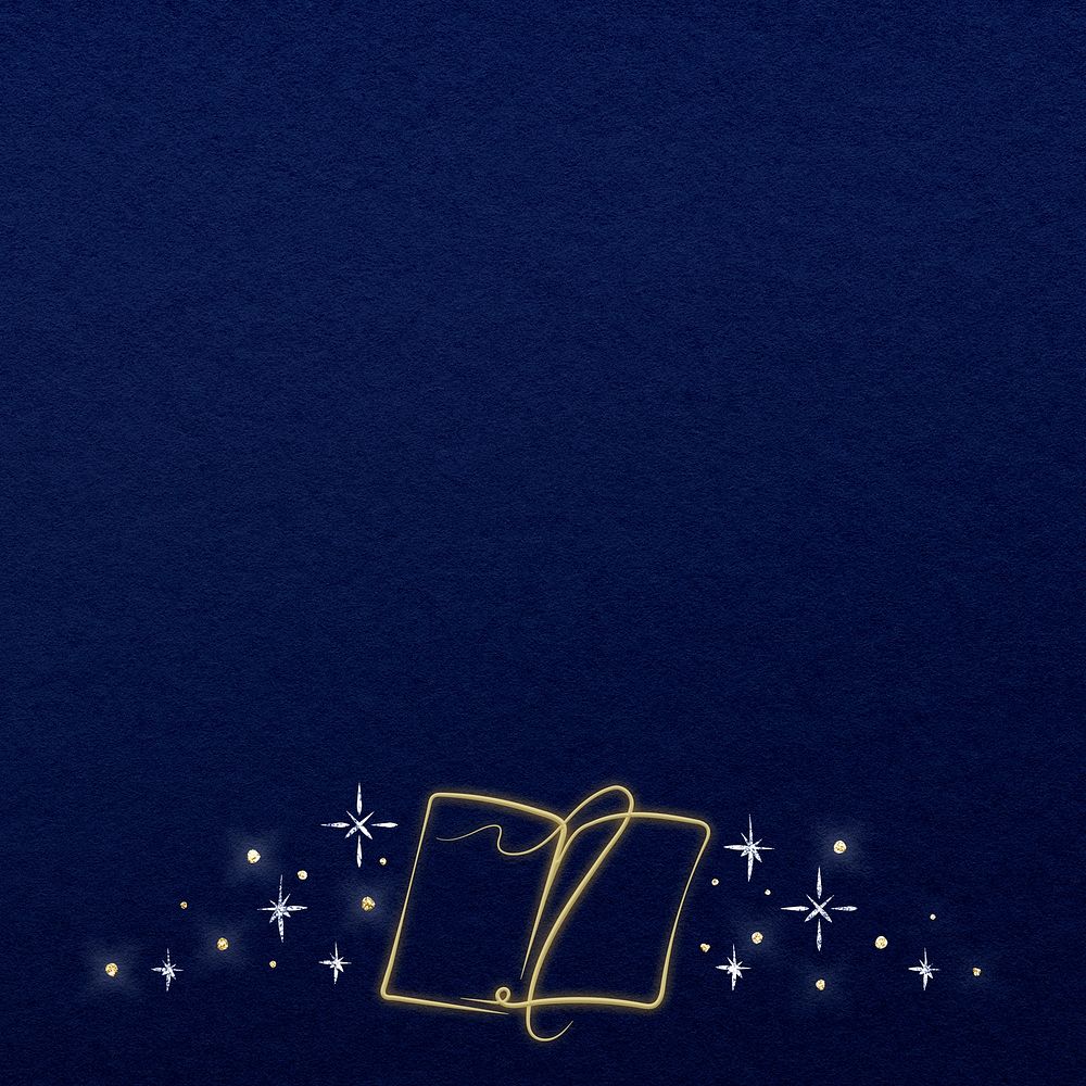 Blue background psd with doodle tome book