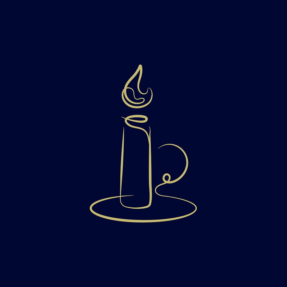 Ramadan candle logo psd in doodle style