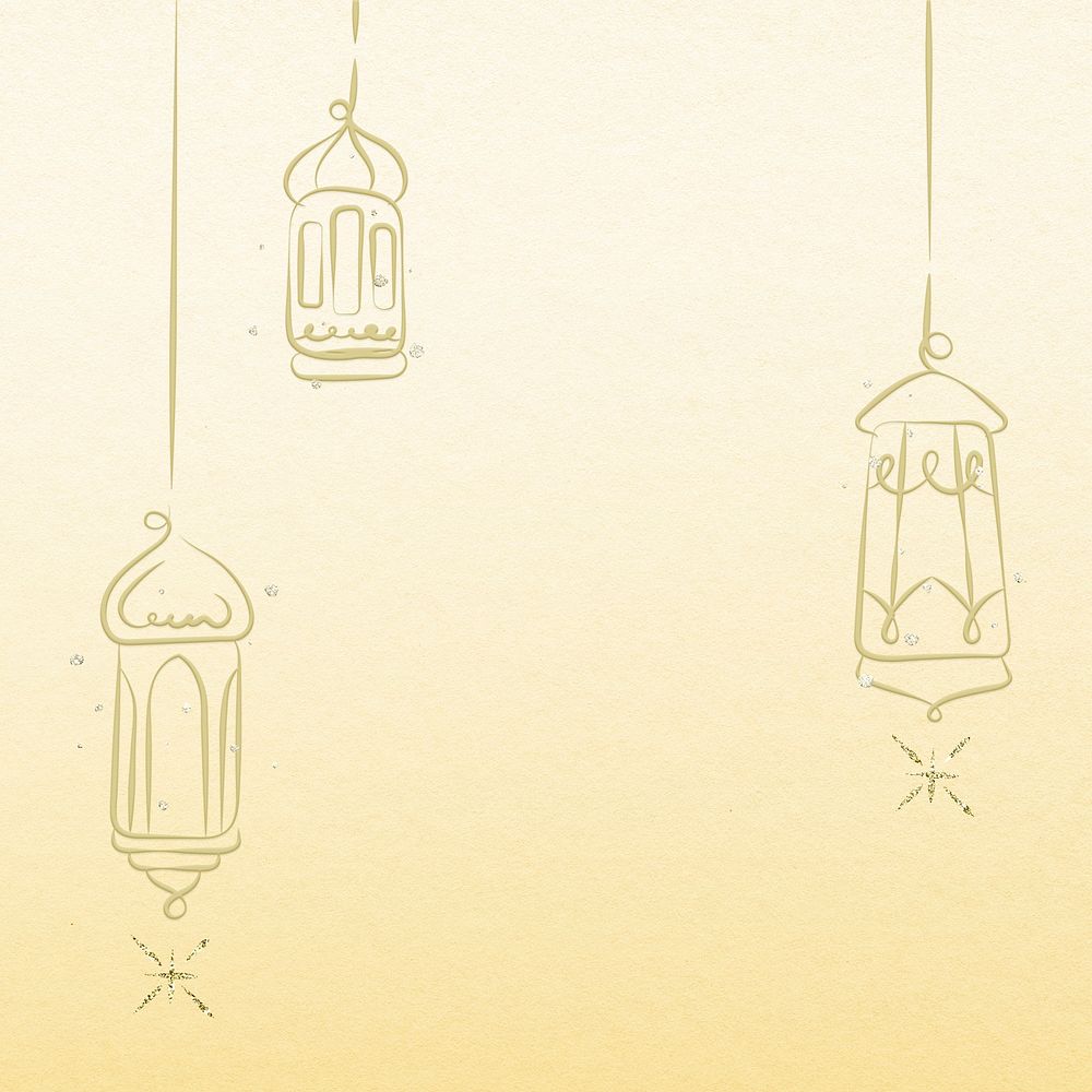 Ramadan background with hanging gold lanterns illustration