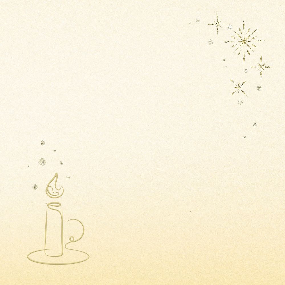 Yellow background psd with handheld candle holder border