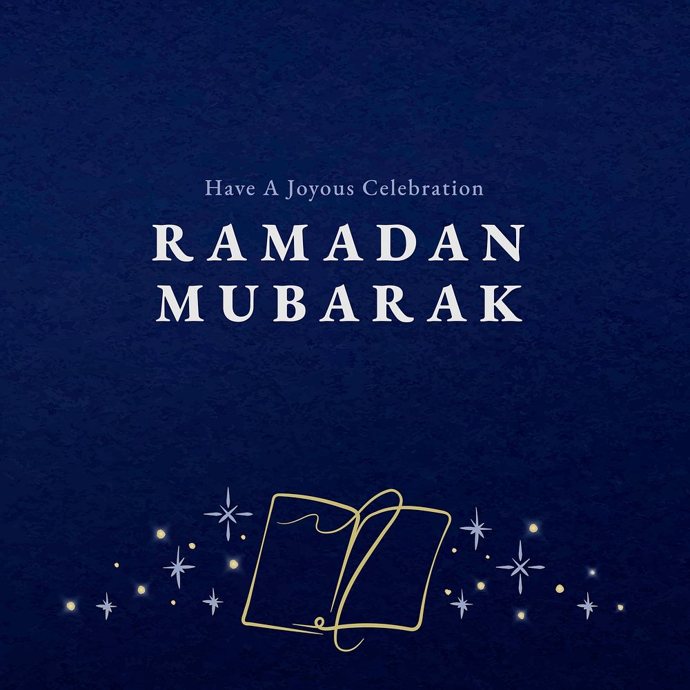 Ramadan social media template vector with tome