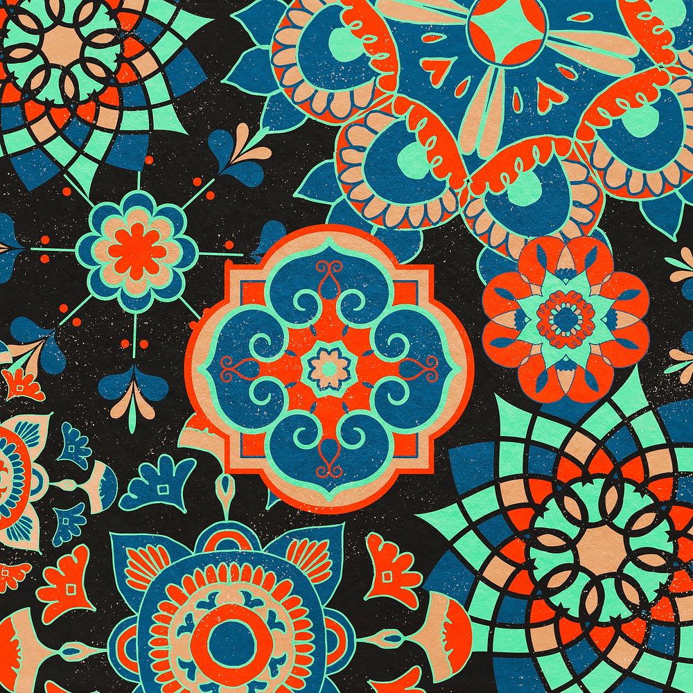 Ethnic floral pattern background illustration