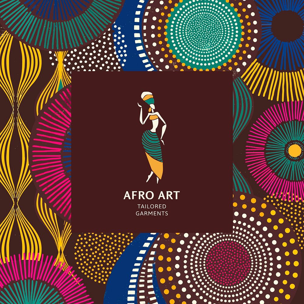 African tribal ethnic pattern template vector for branding logo