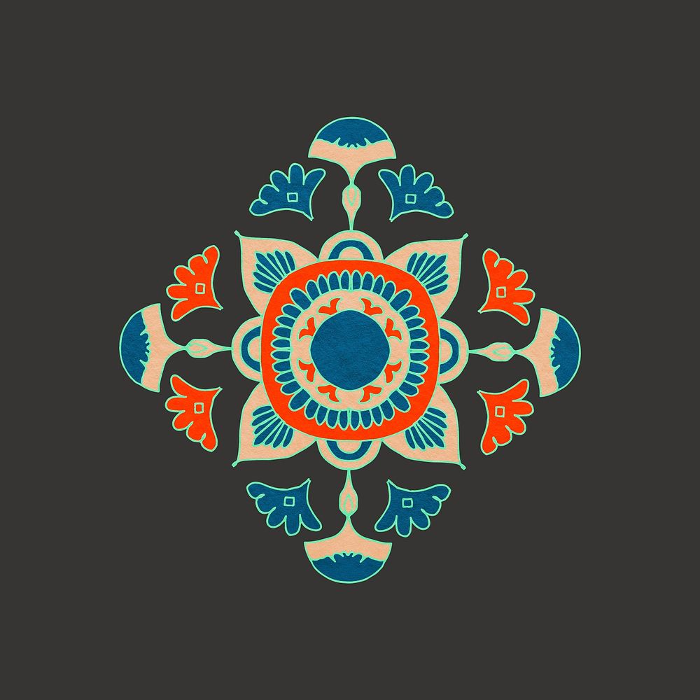 Ethnic flower psd illustration 