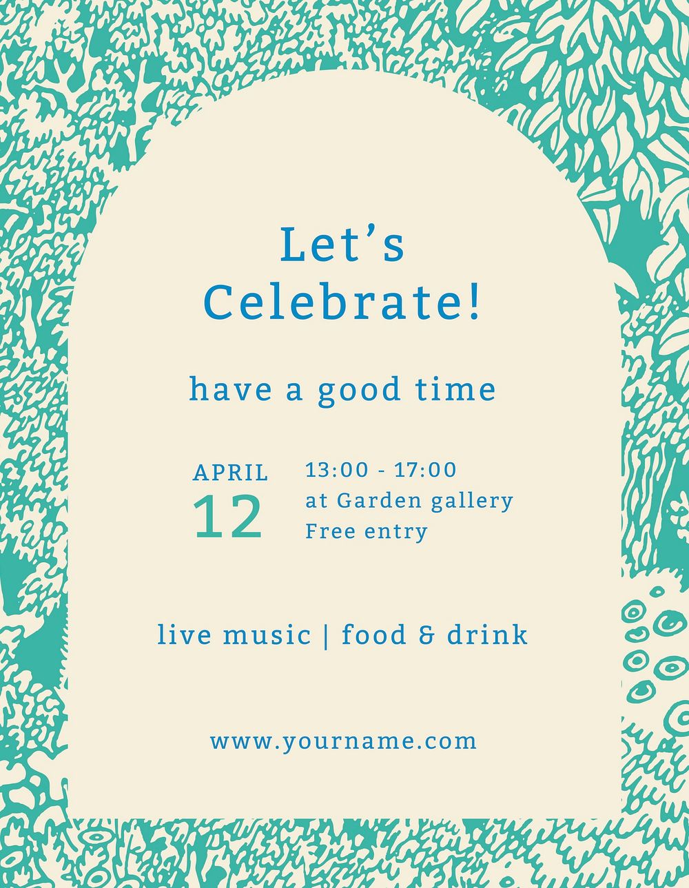 Editable party flyer template vector with quote, let&rsquo;s celebrate