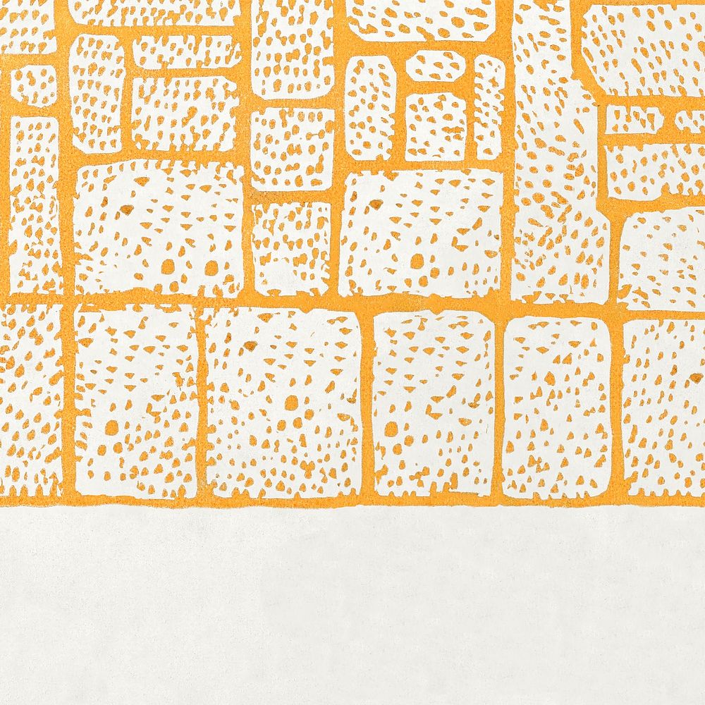 Yellow terrazzo background with brick wall, remixed from artworks by Moriz Jung
