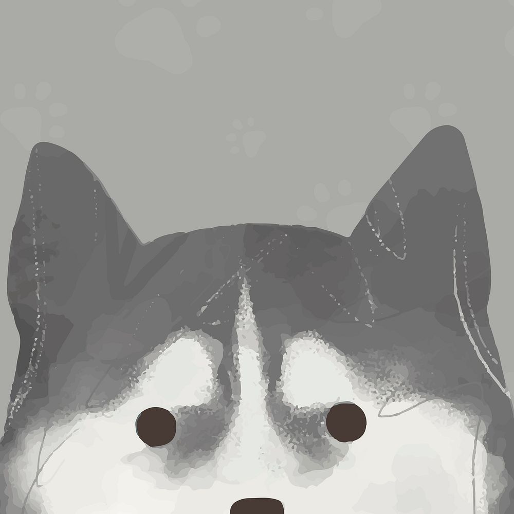 Siberian Husky dog background hand drawn illustration