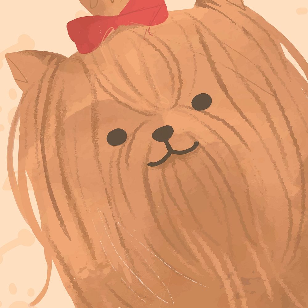 Yorkshire Terrier dog background vector hand drawn illustration