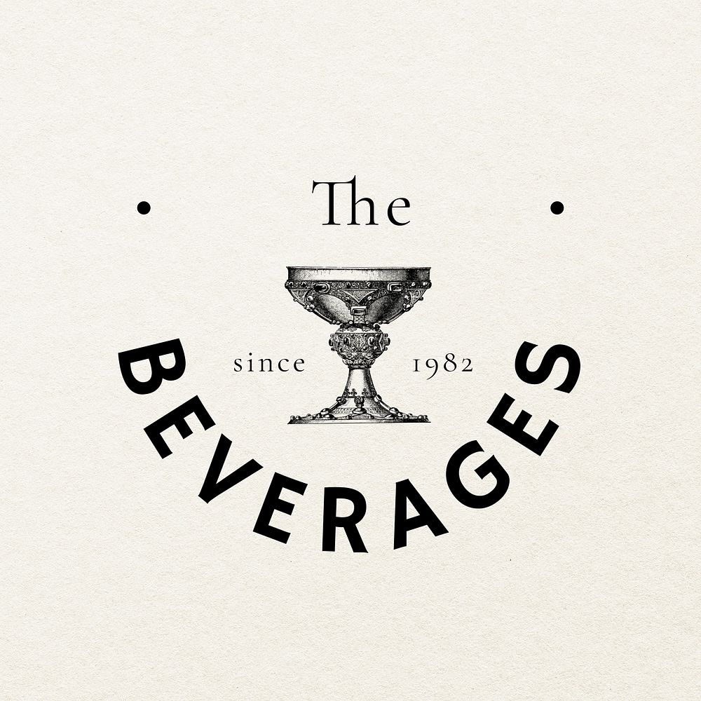 Cafe vintage logo template psd set, remixed from public domain artworks