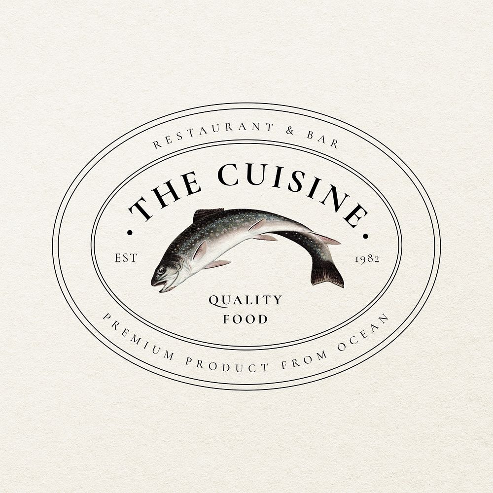 Editable vintage logo template psd for restaurant set, remixed from public domain artworks