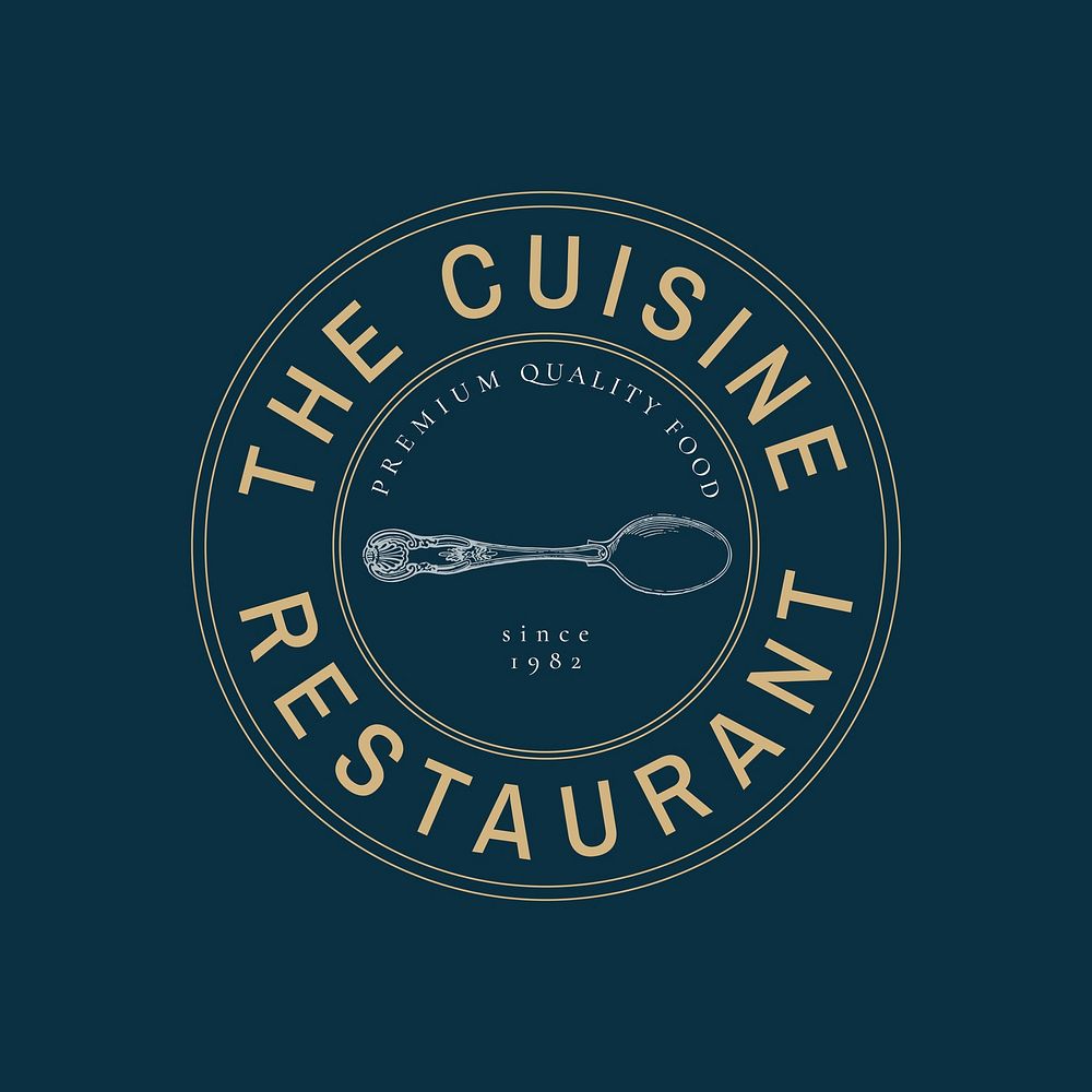 Vintage  restaurant logo illustration, remixed from public domain artworks 